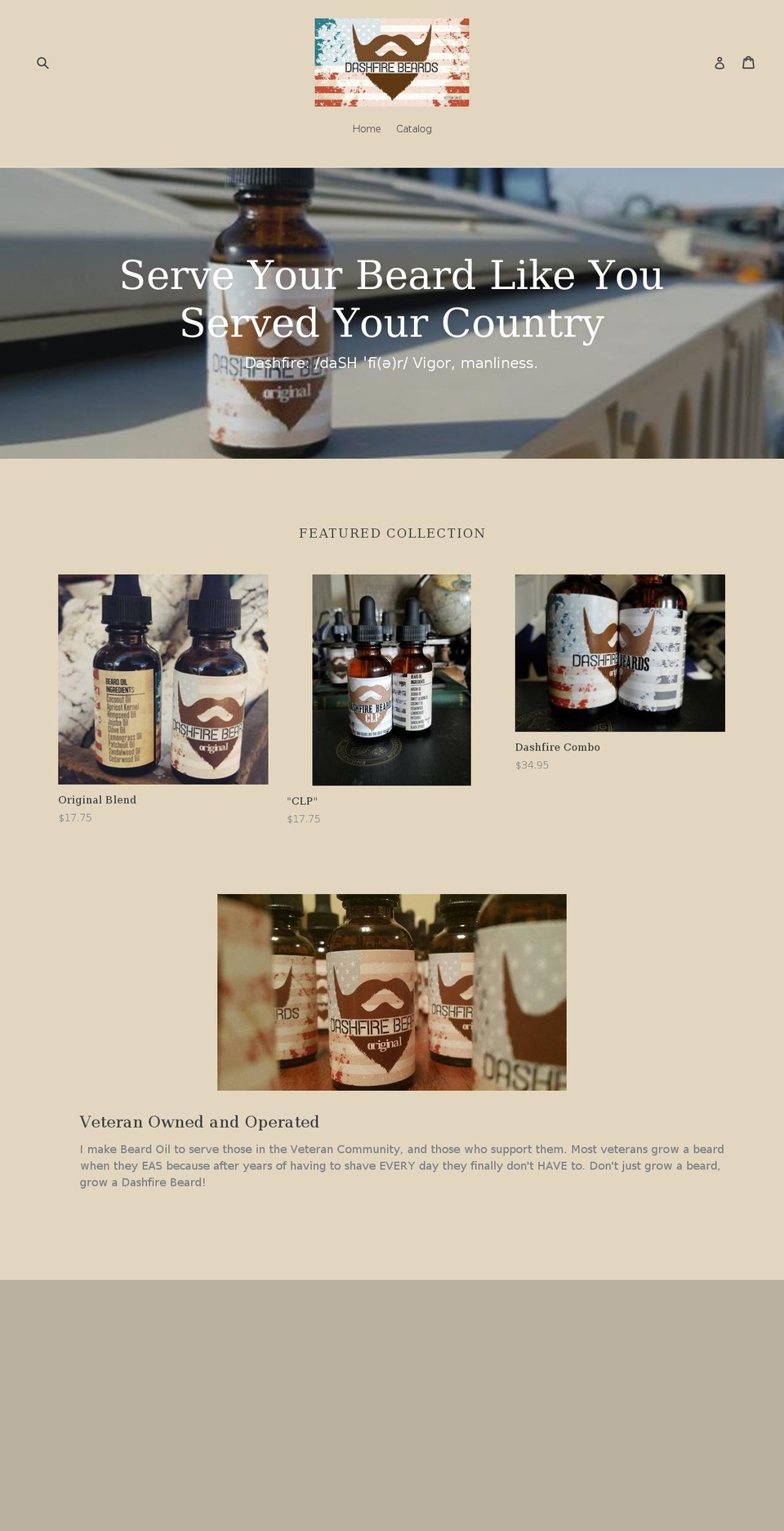 dashfirebeards.com shopify website screenshot