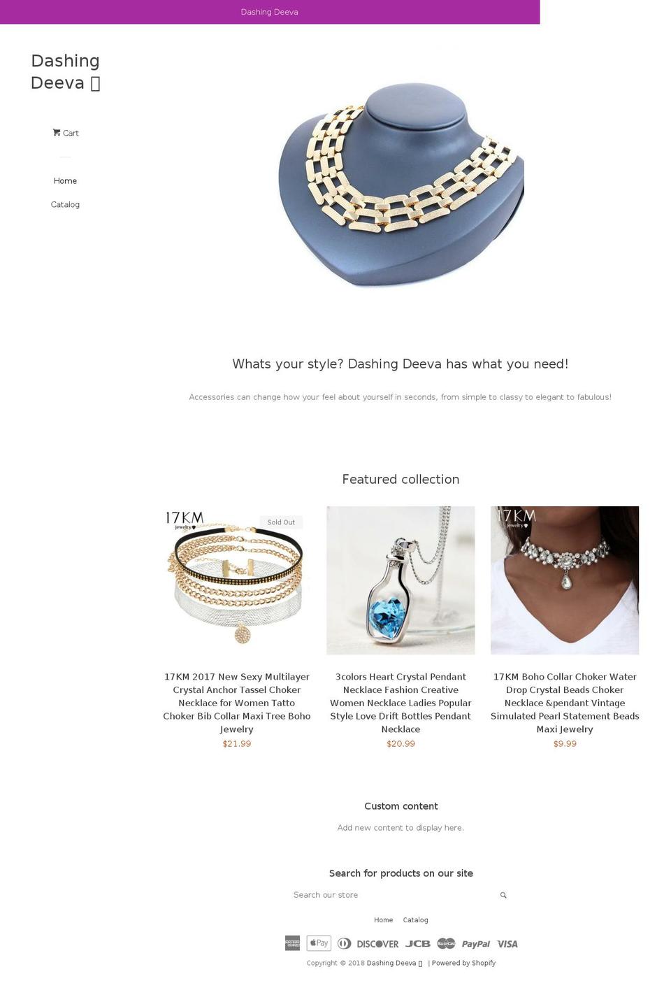 dashingdeeva.com — Shopify storefront screenshot