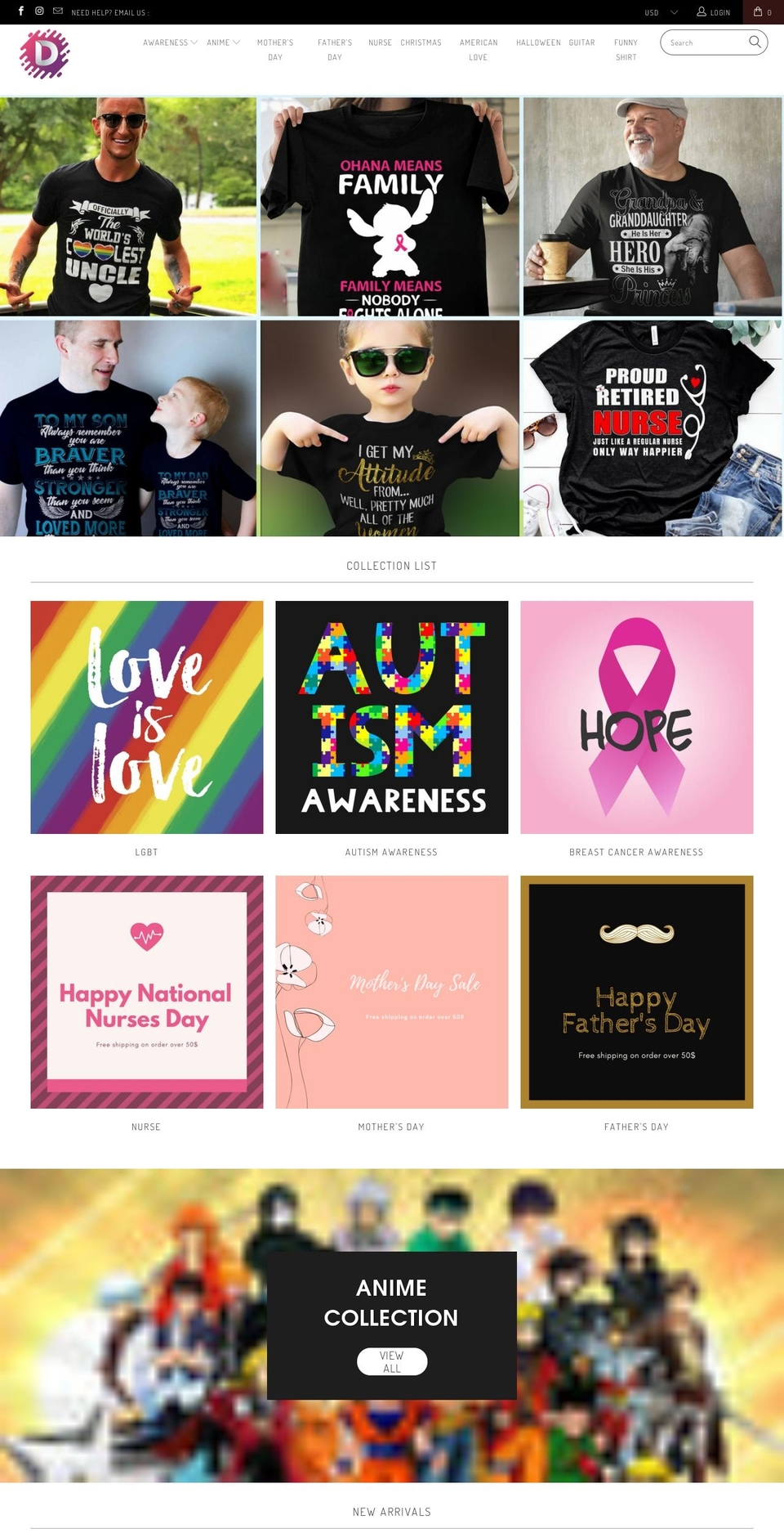 dashingtee.com shopify website screenshot