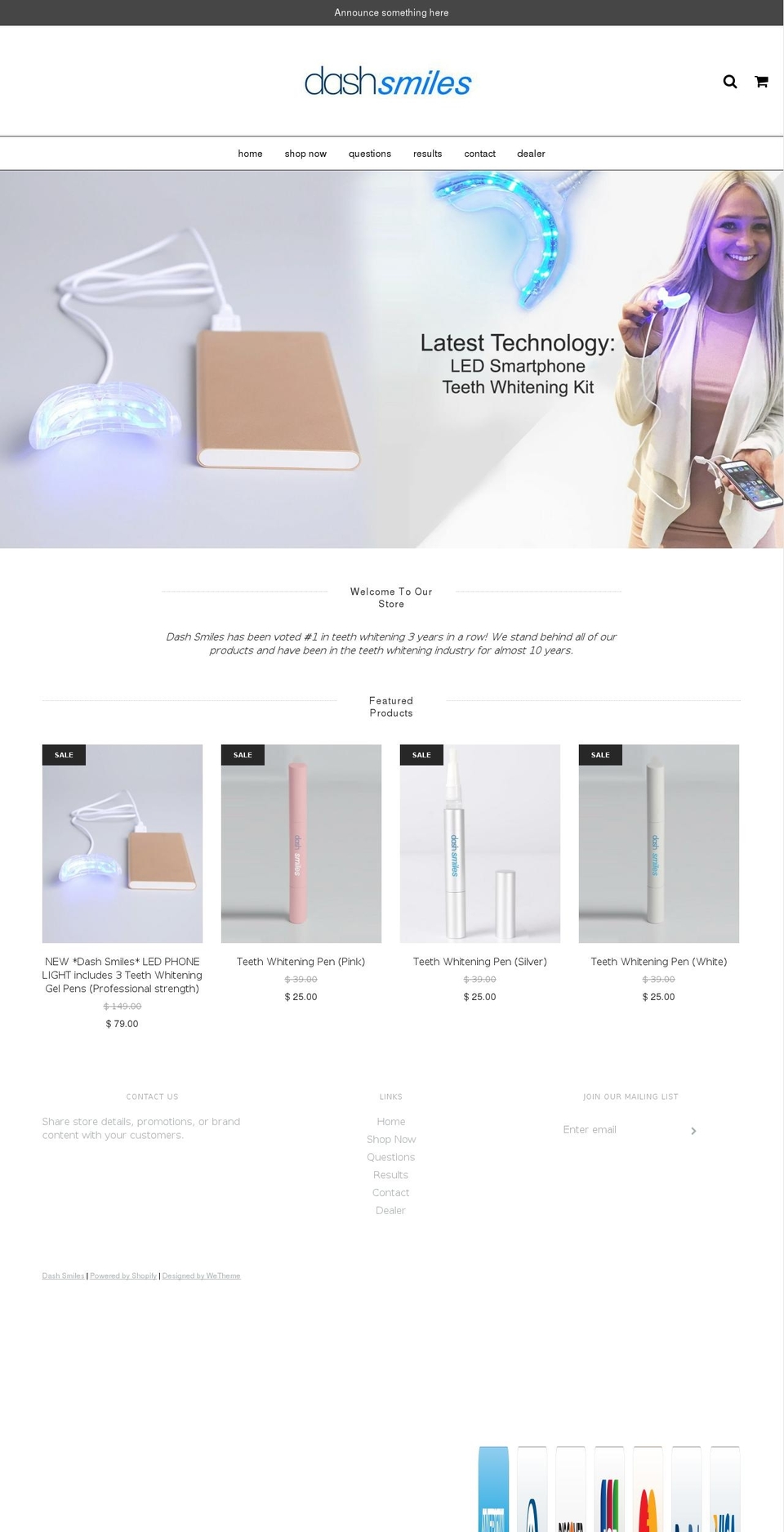 dashsmiles.com shopify website screenshot