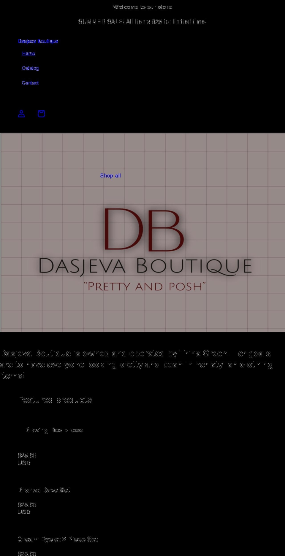 dasjevaboutique.com shopify website screenshot