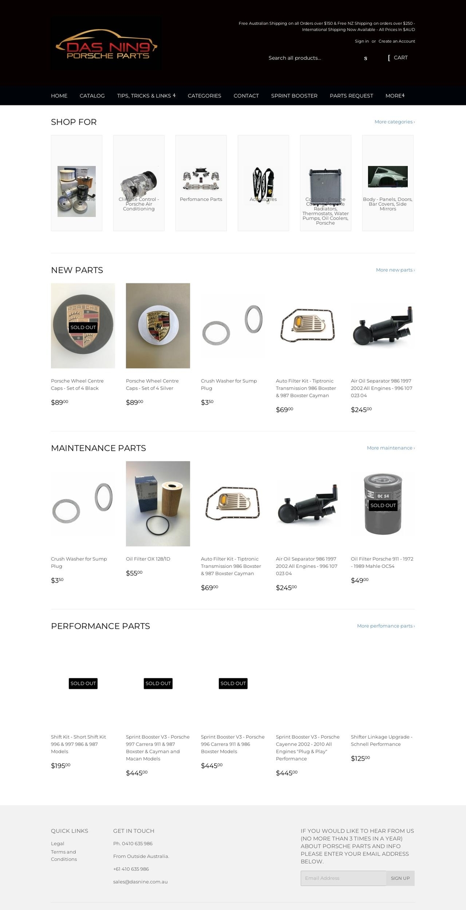 dasnine.com.au shopify website screenshot