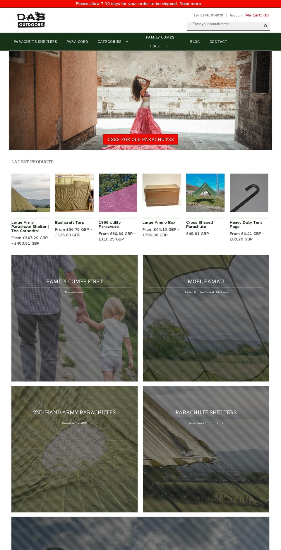 dasoutdoors.co.uk shopify website screenshot