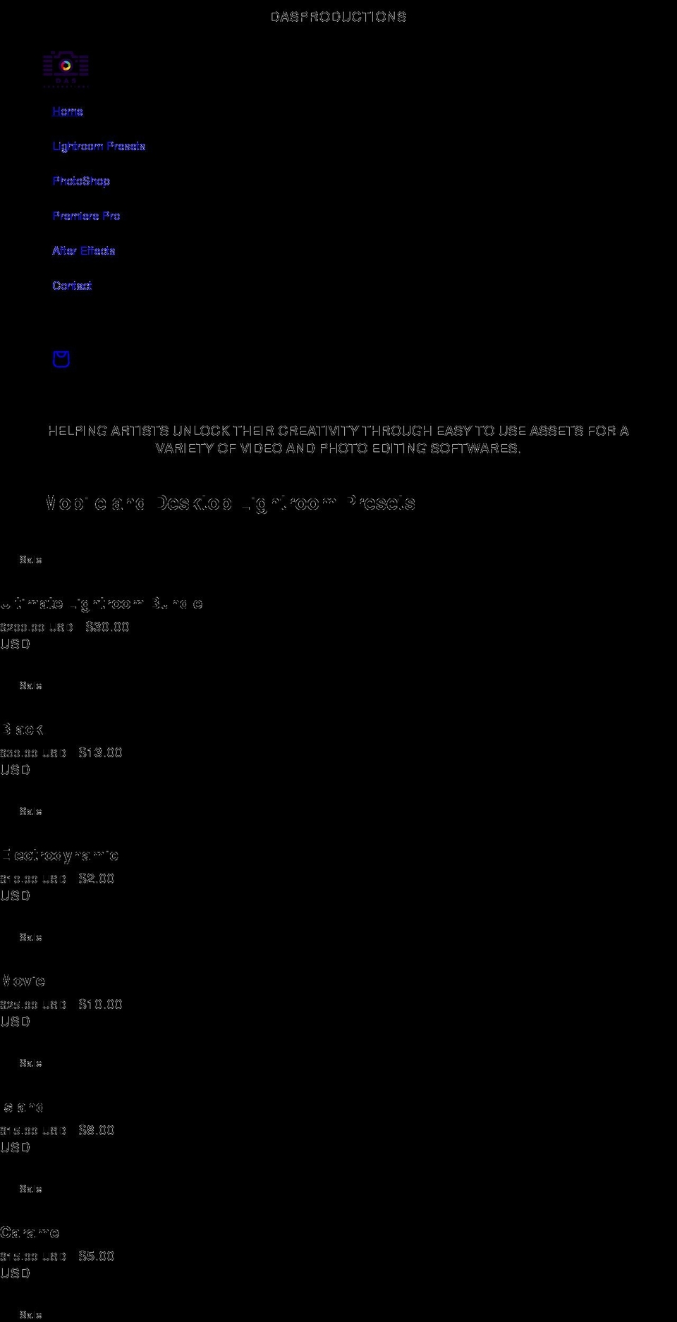 dasprod.com shopify website screenshot