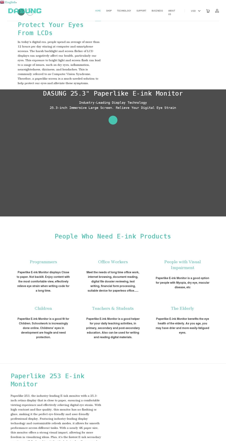 dasung-tech.myshopify.com shopify website screenshot