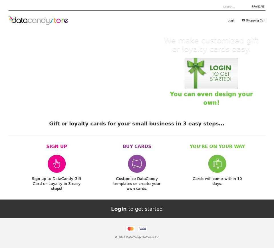 datacandy.store shopify website screenshot