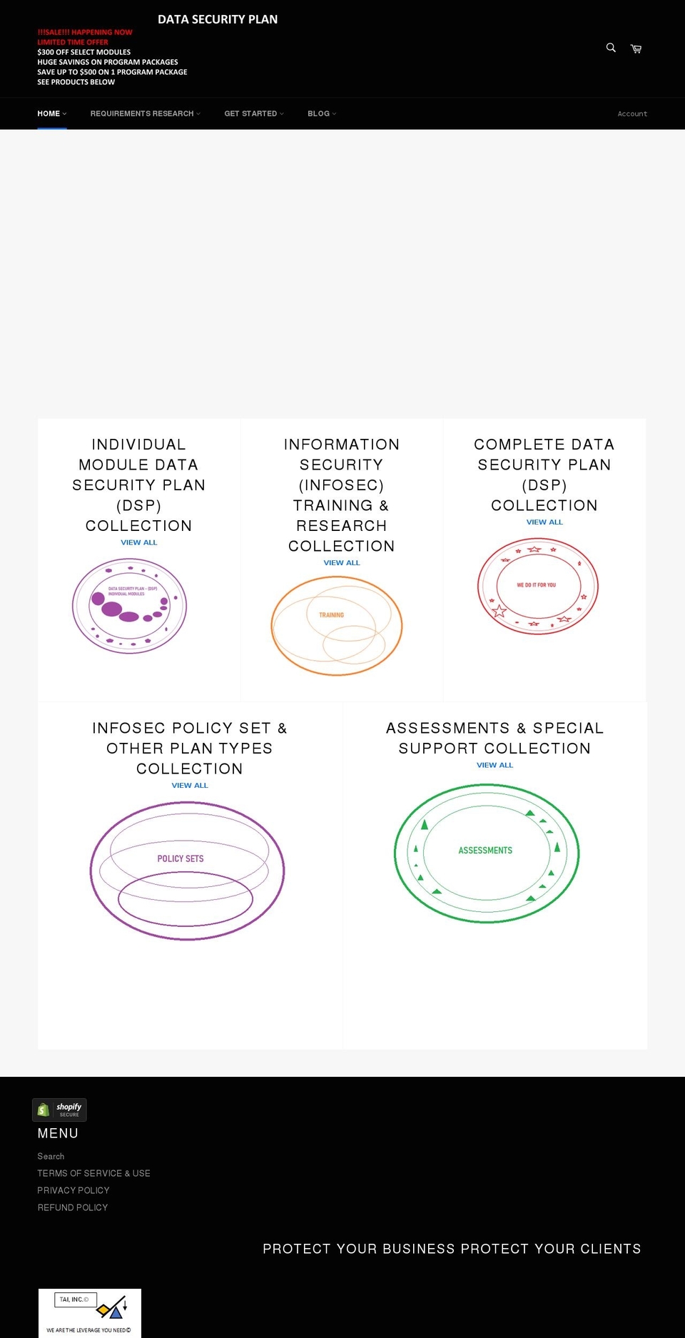 datasecurityplan.com shopify website screenshot