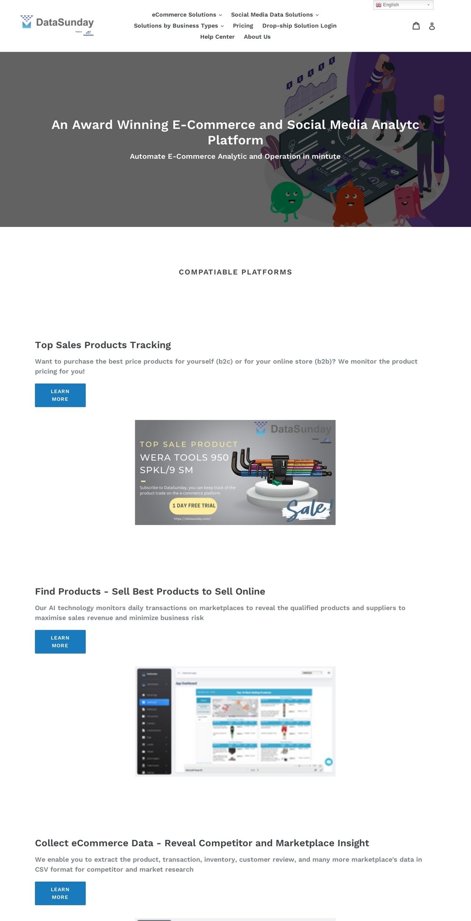 datasunday.com — Shopify storefront screenshot