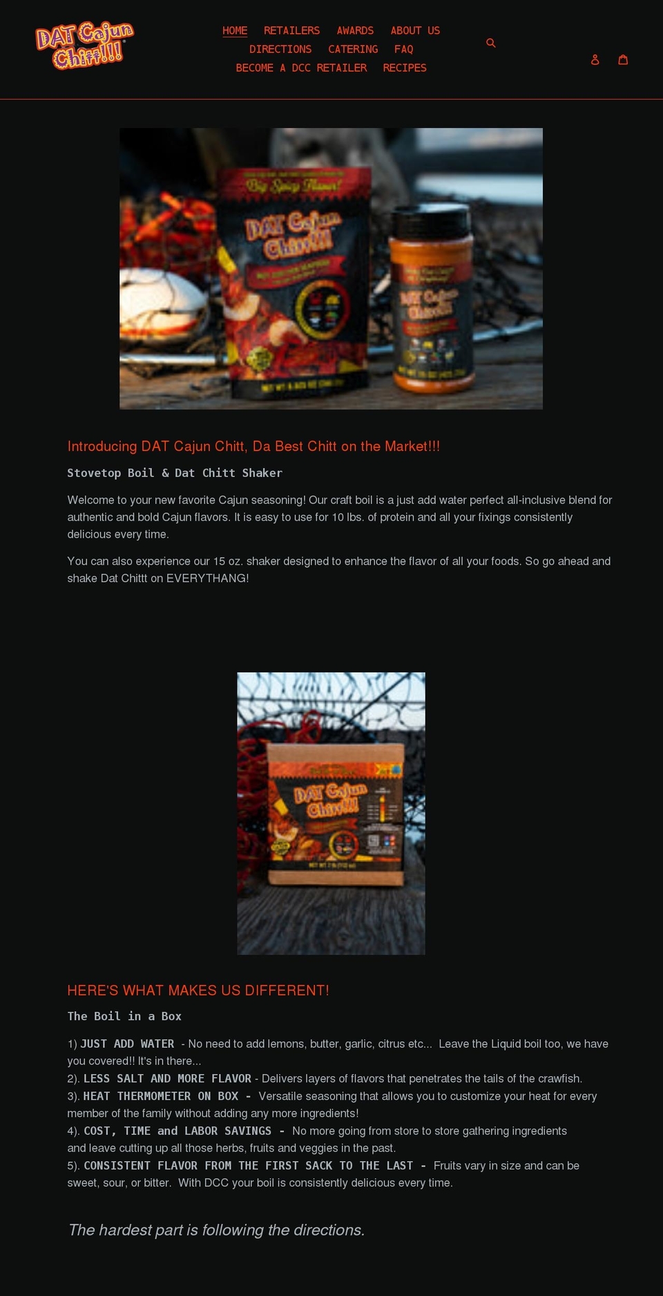 datcajunchitt.com shopify website screenshot