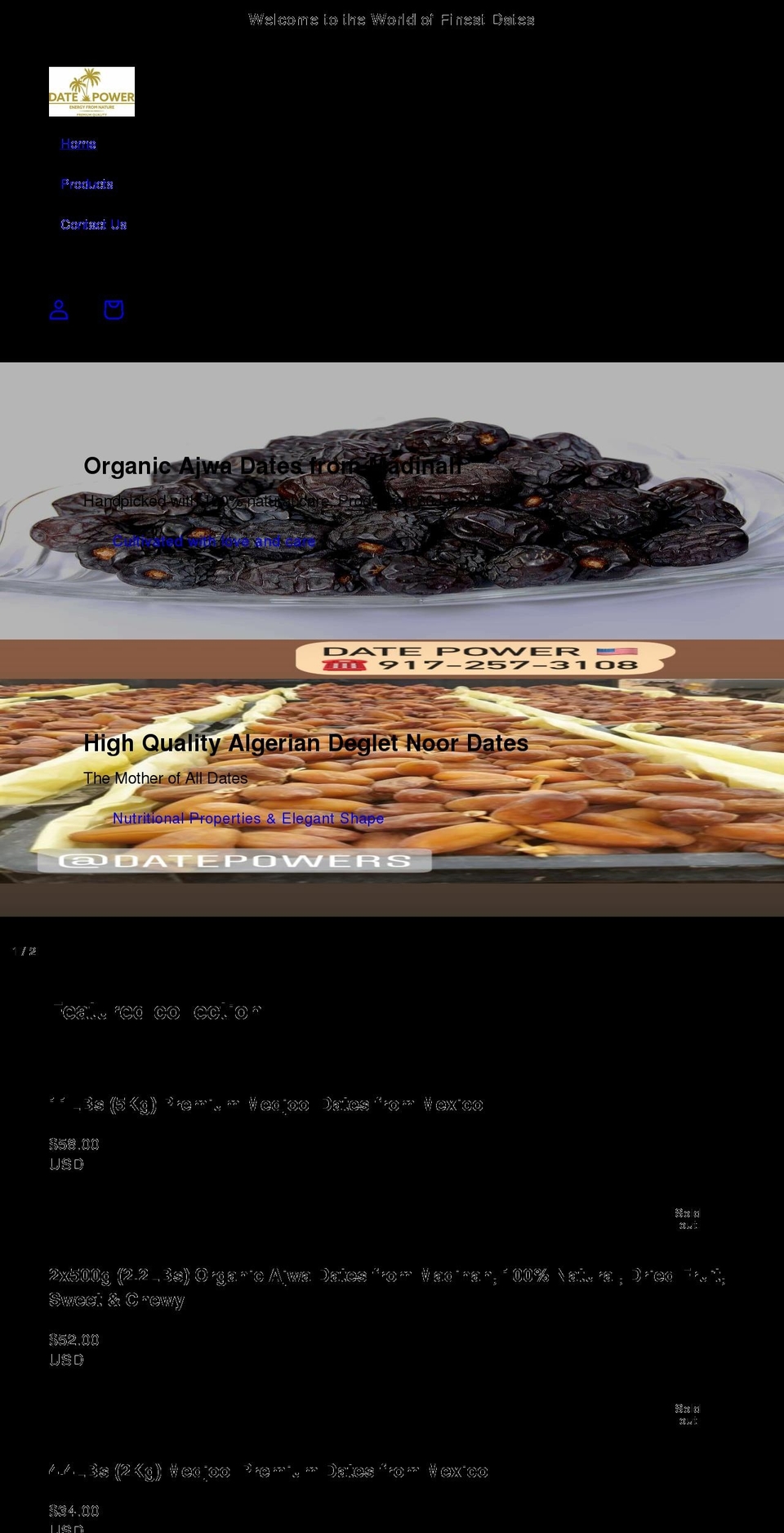 datepowers.com shopify website screenshot