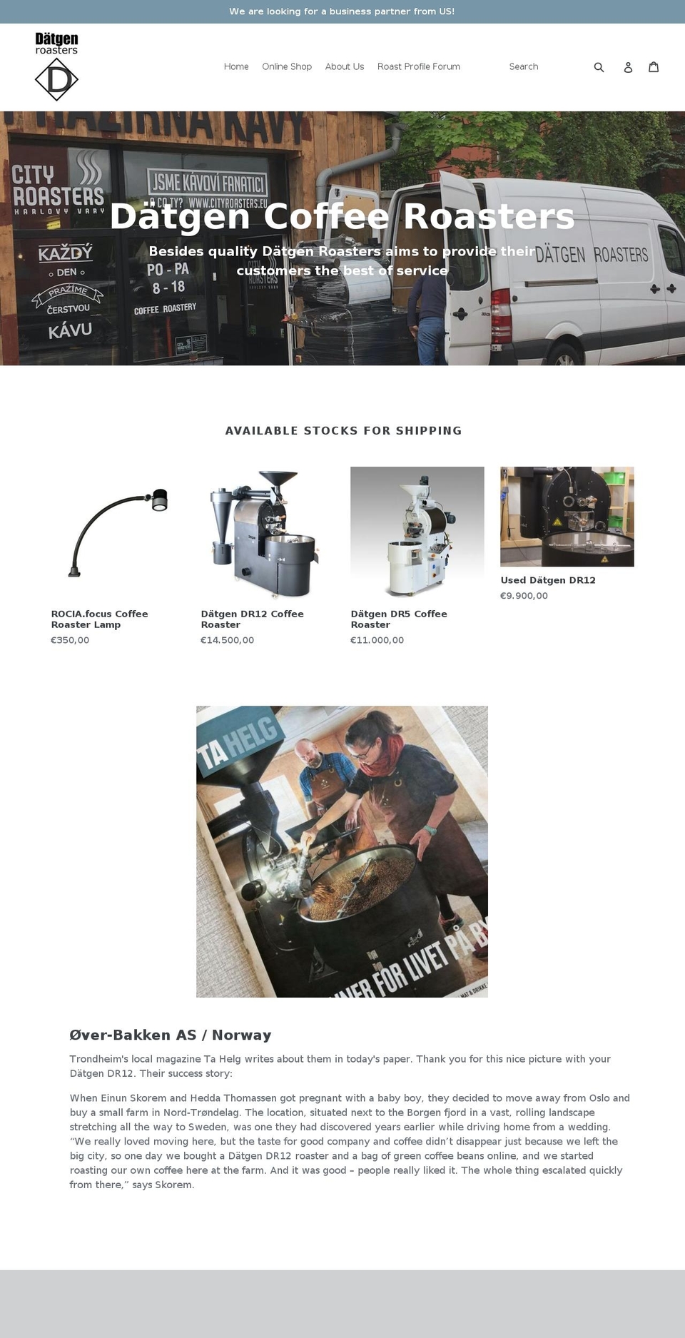 datgenroasters.com — Shopify storefront screenshot