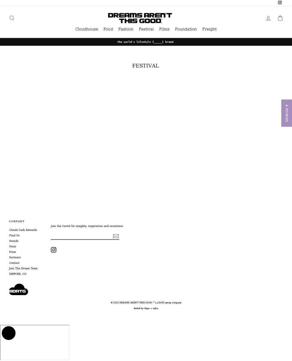 datgfestival.com — Shopify storefront screenshot