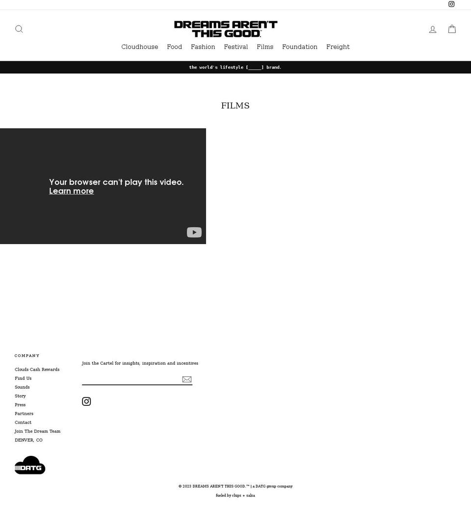 datgfilms.com — Shopify storefront screenshot