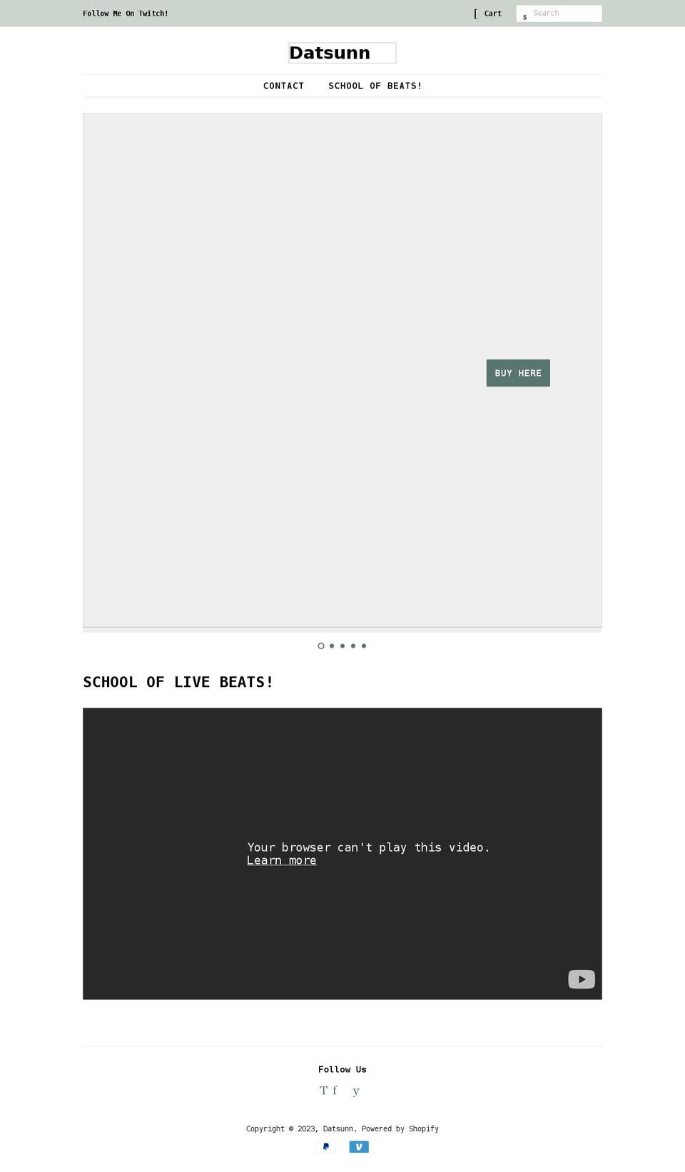 datsunnmusic.com shopify website screenshot