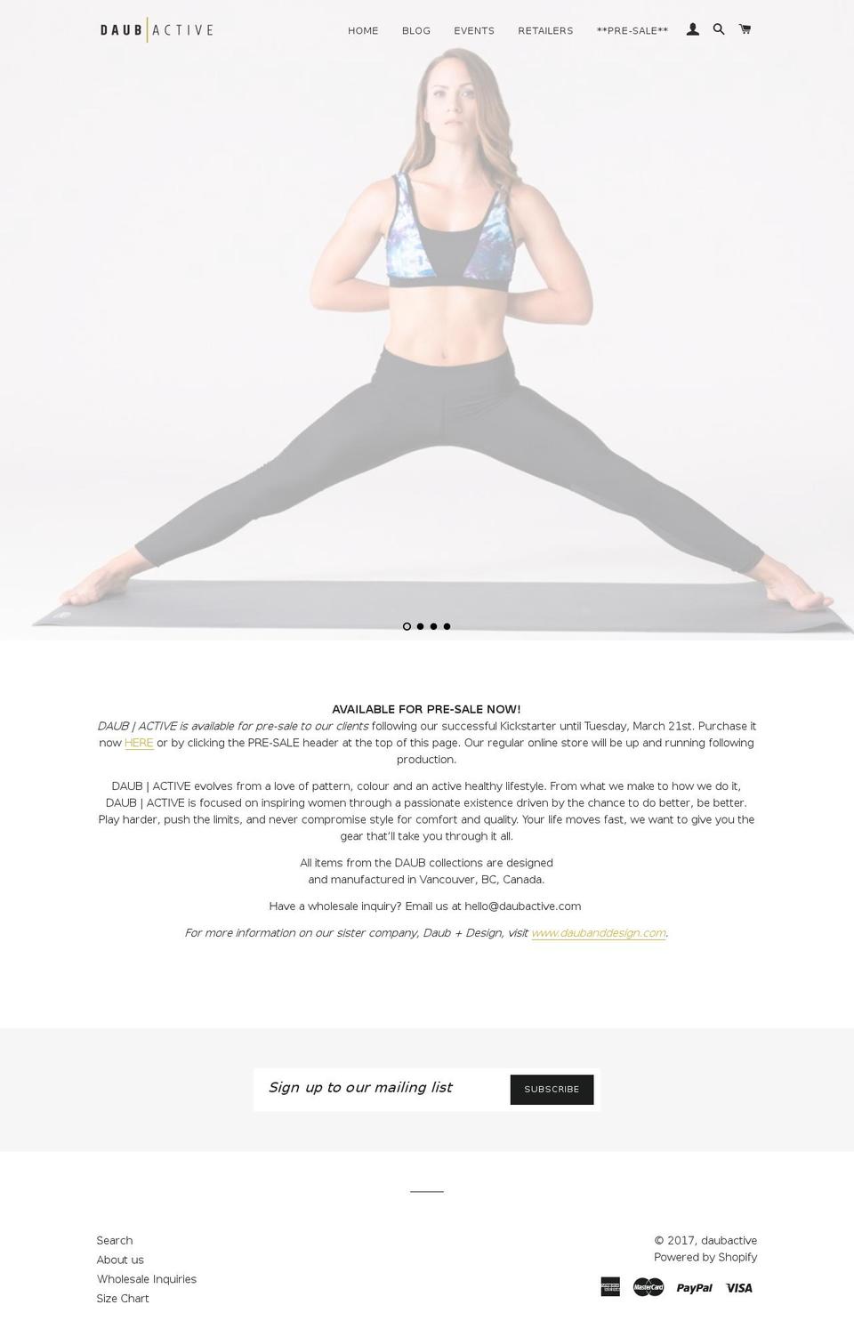 daubactive.com shopify website screenshot