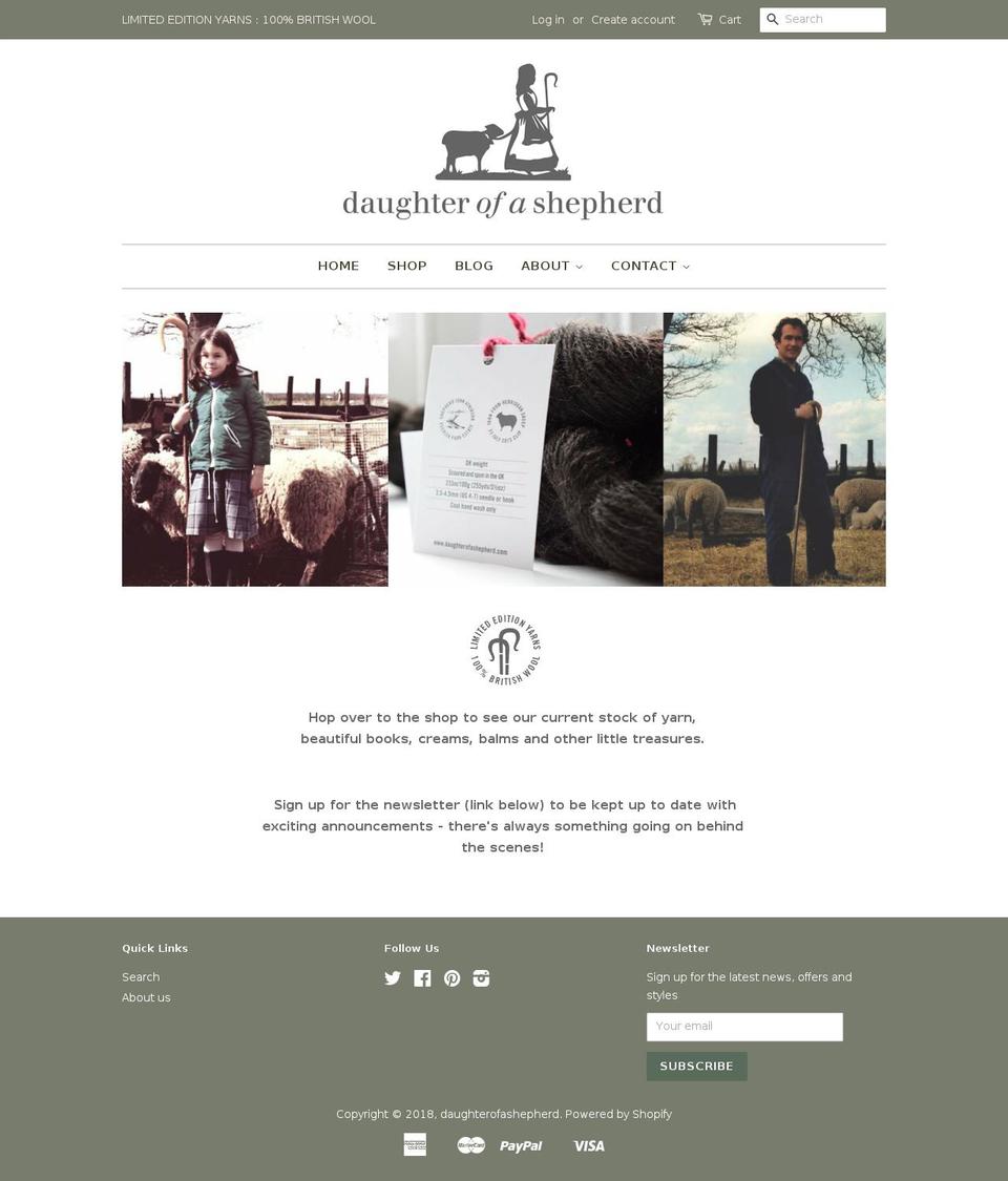 daughterofashepherd.com — Shopify storefront screenshot