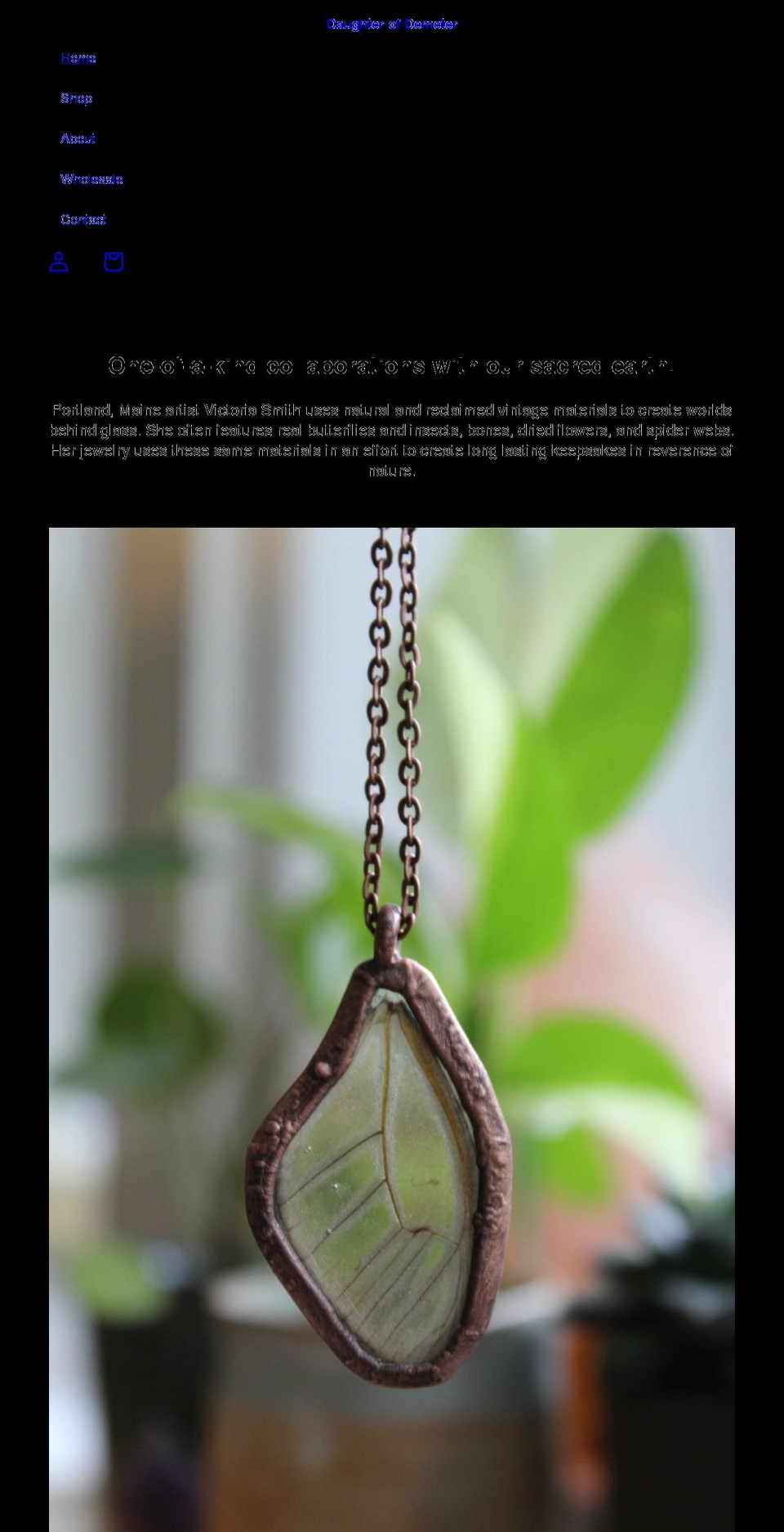 daughterofdemeter.com shopify website screenshot