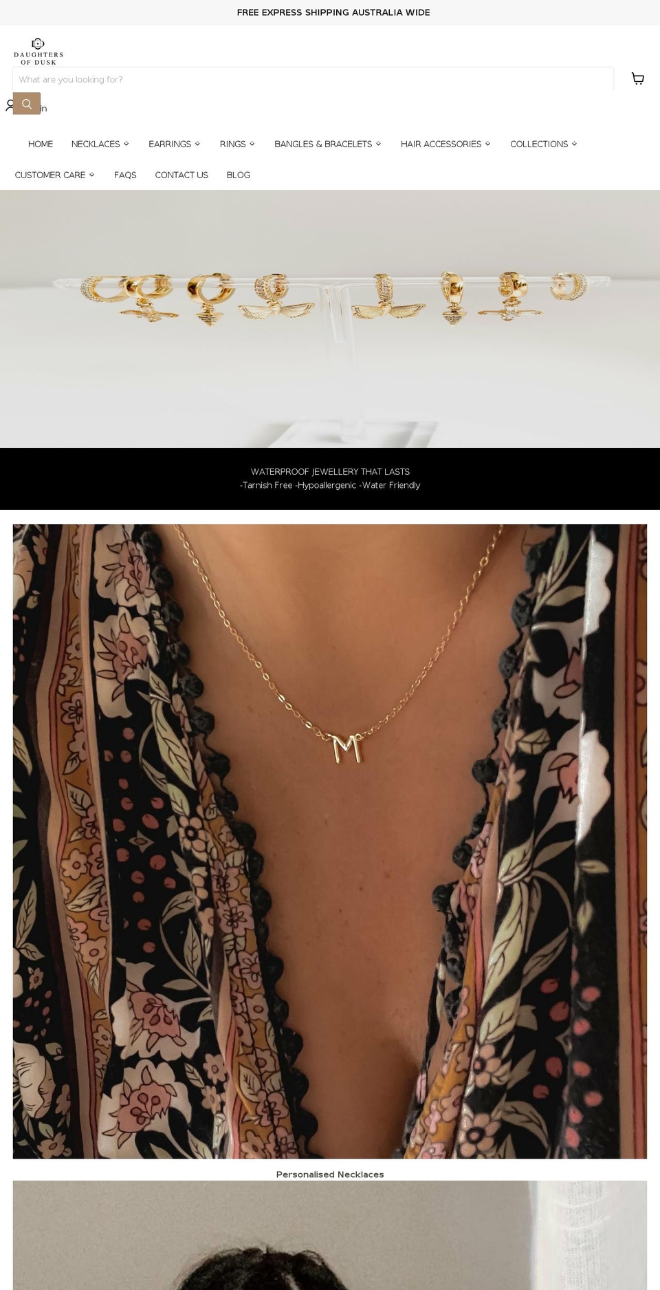 daughtersofdusk.com shopify website screenshot