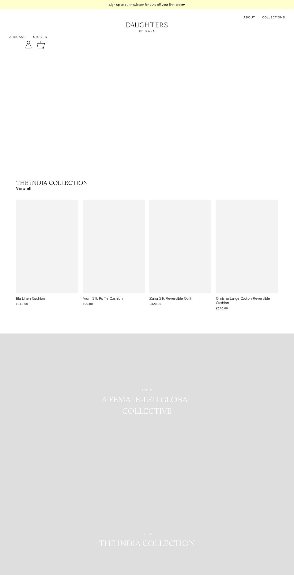 daughtersofgaea.com shopify website screenshot