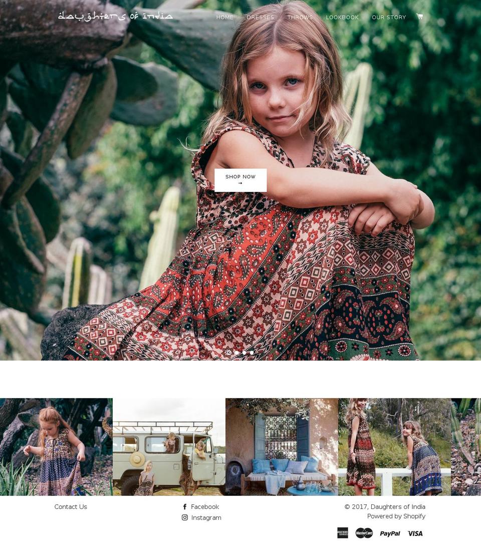 daughtersofindia.net shopify website screenshot