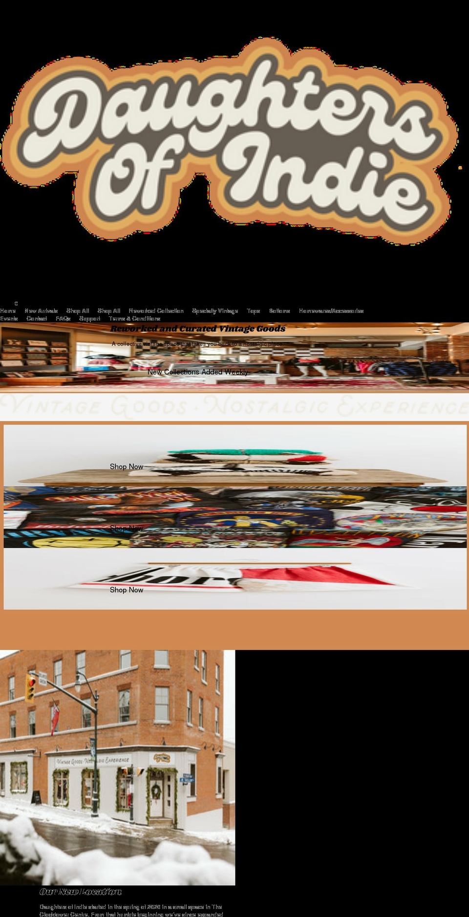 daughtersofindie.com shopify website screenshot