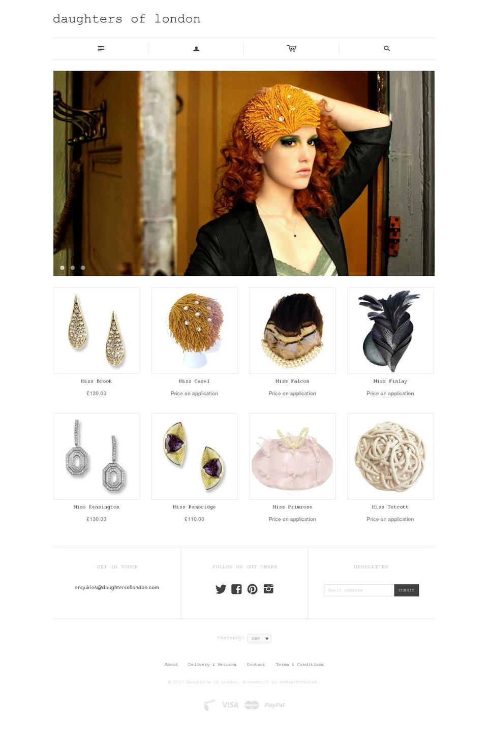daughtersoflondon.com shopify website screenshot