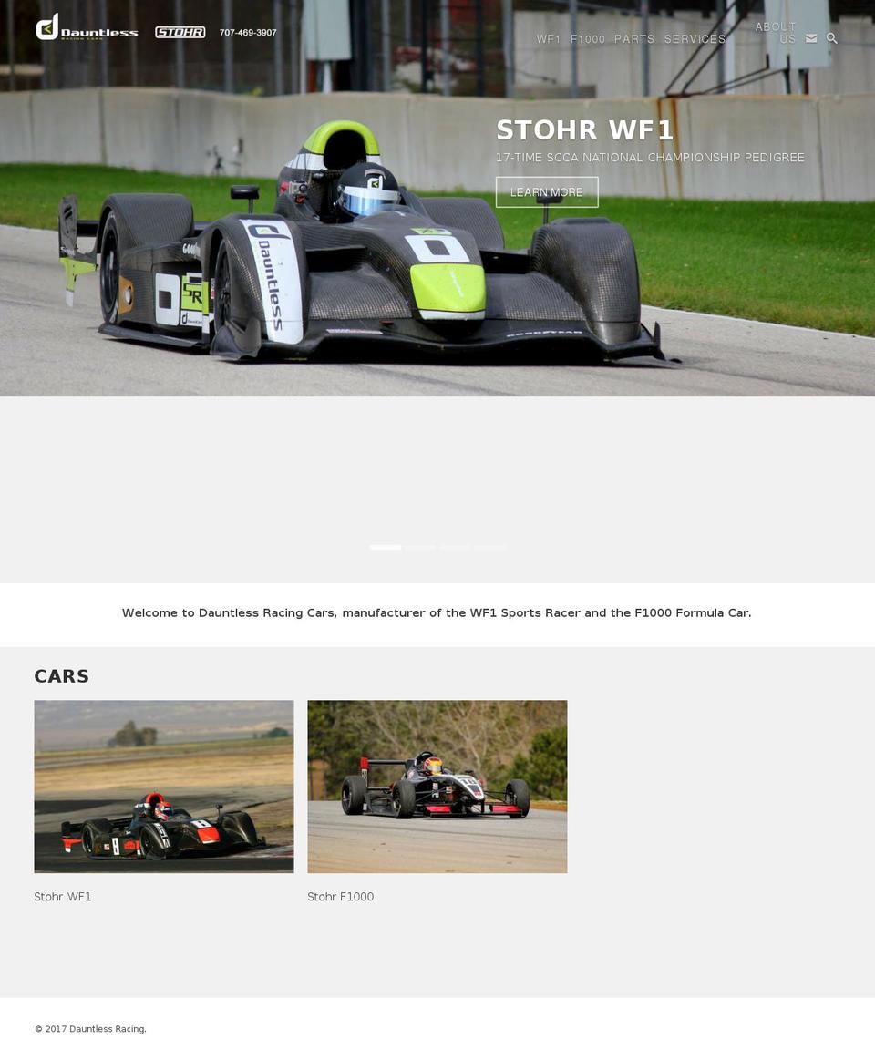 dauntlessracing.com shopify website screenshot