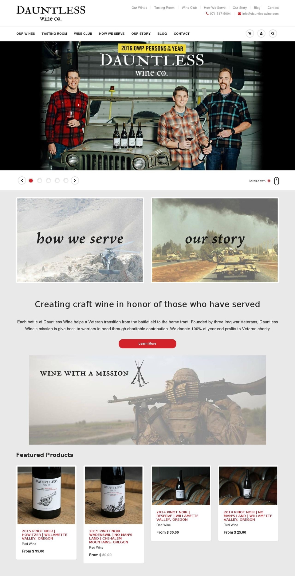 dauntlesswine.com shopify website screenshot