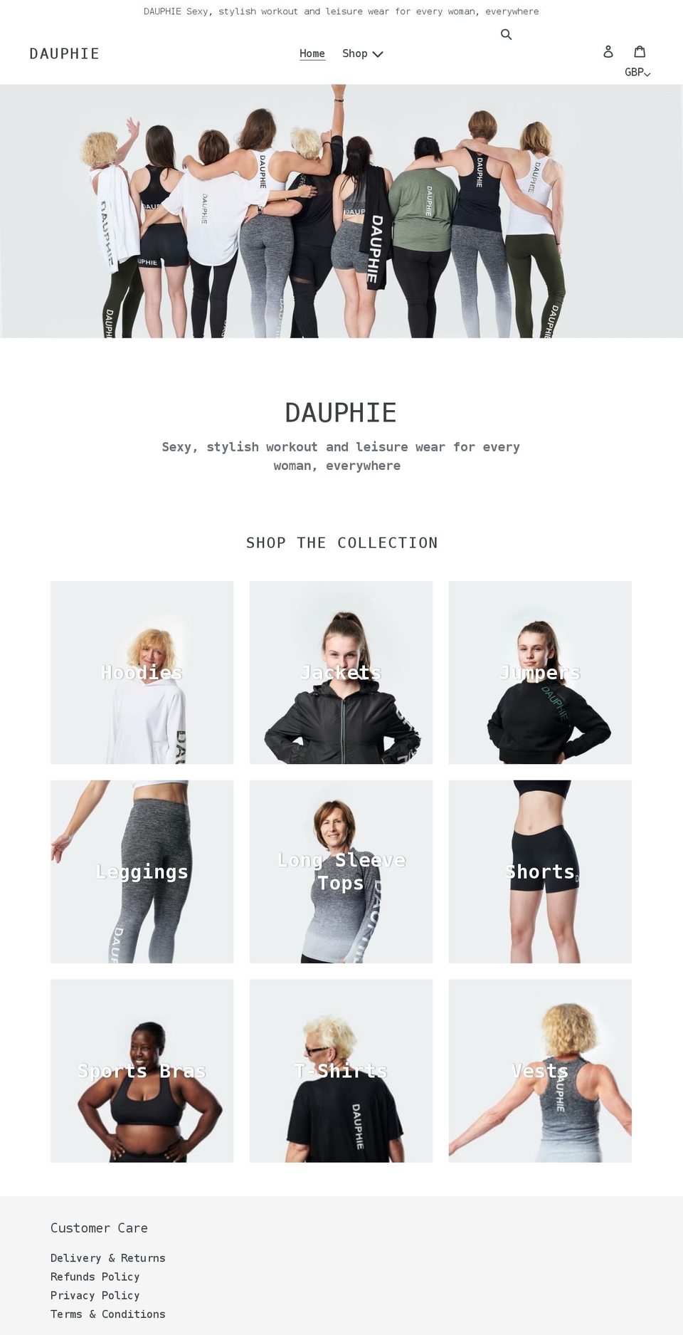 dauphie.co.uk shopify website screenshot