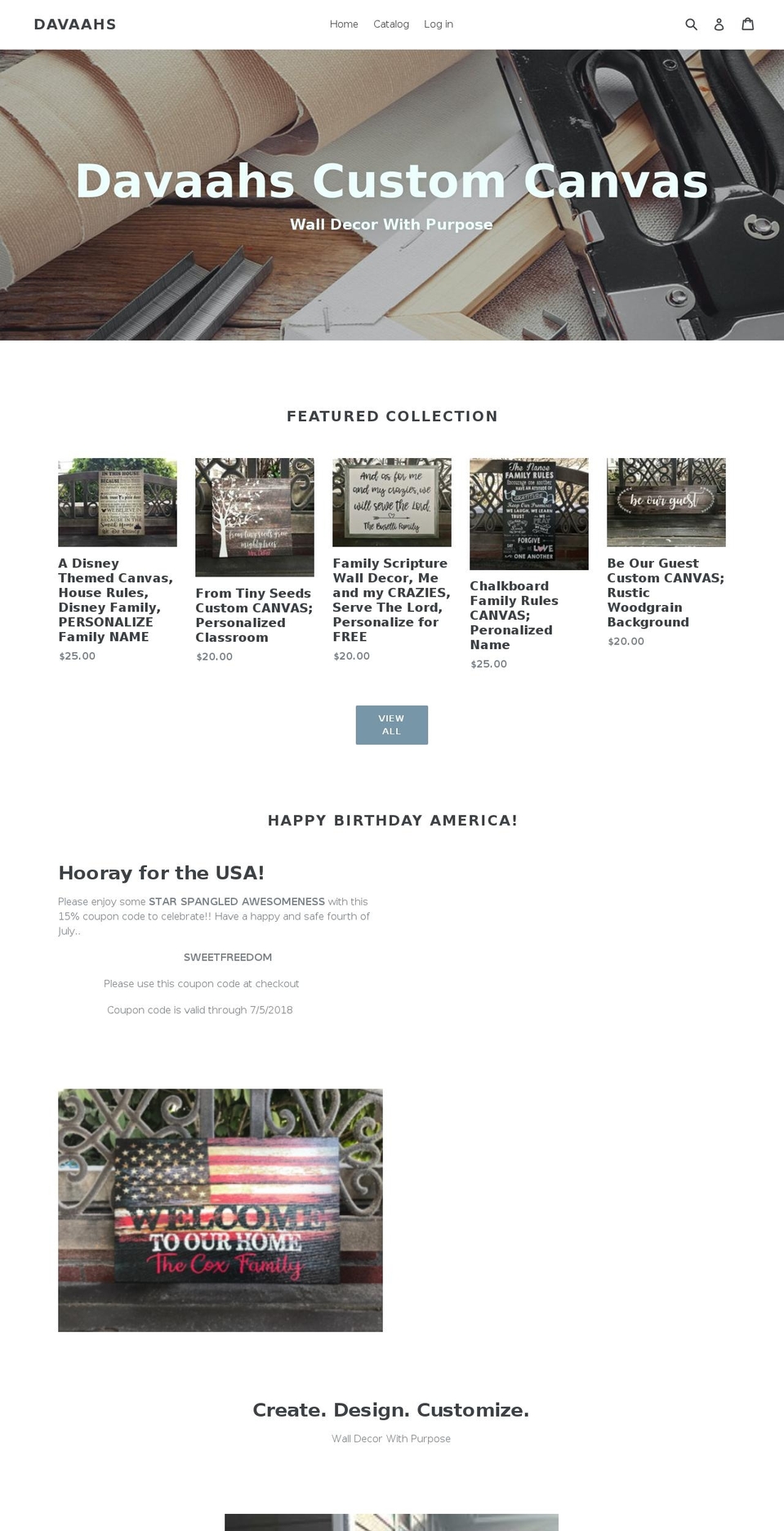 davaahs.com — Shopify storefront screenshot