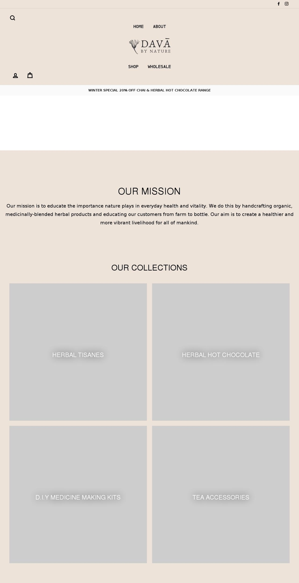 davabynature.com shopify website screenshot