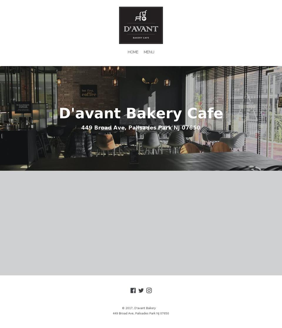 davantbakery.com shopify website screenshot