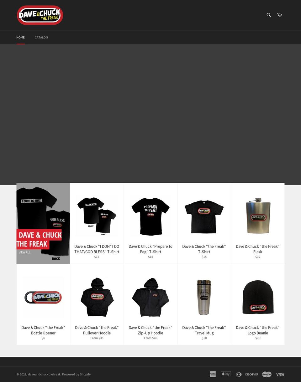 daveandchuckthefreak.myshopify.com shopify website screenshot