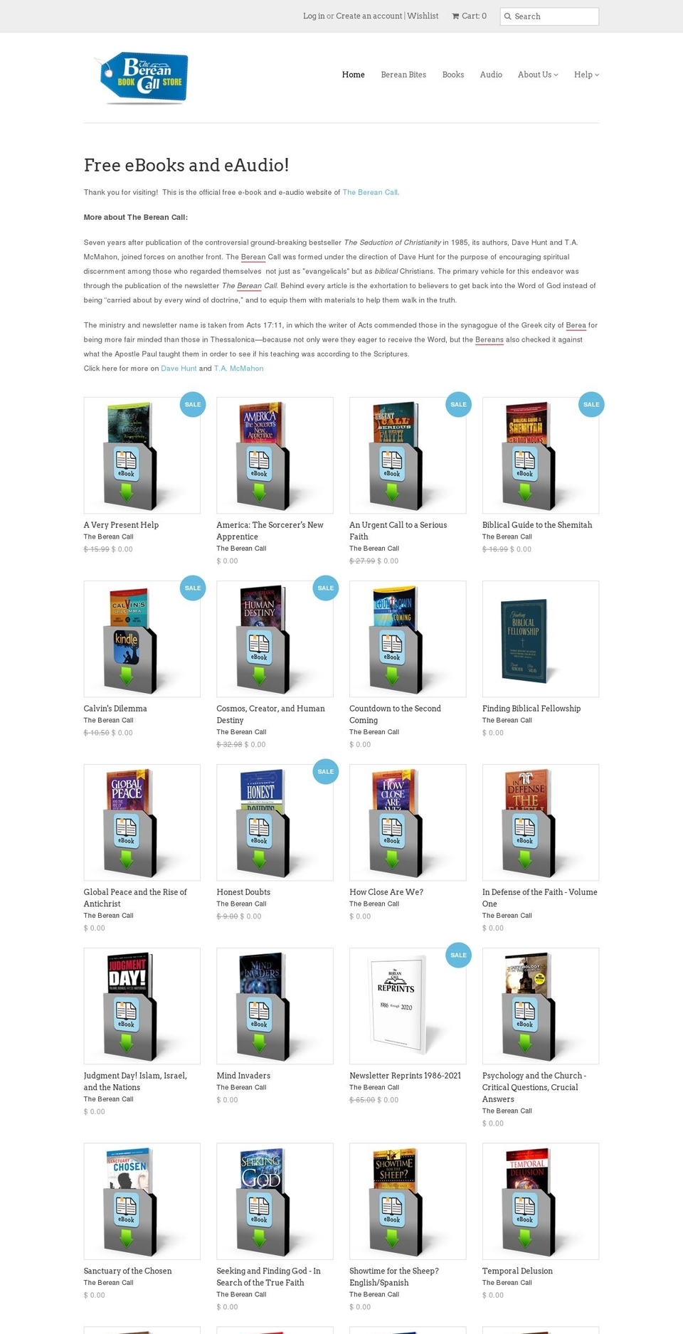 davehunt.org shopify website screenshot