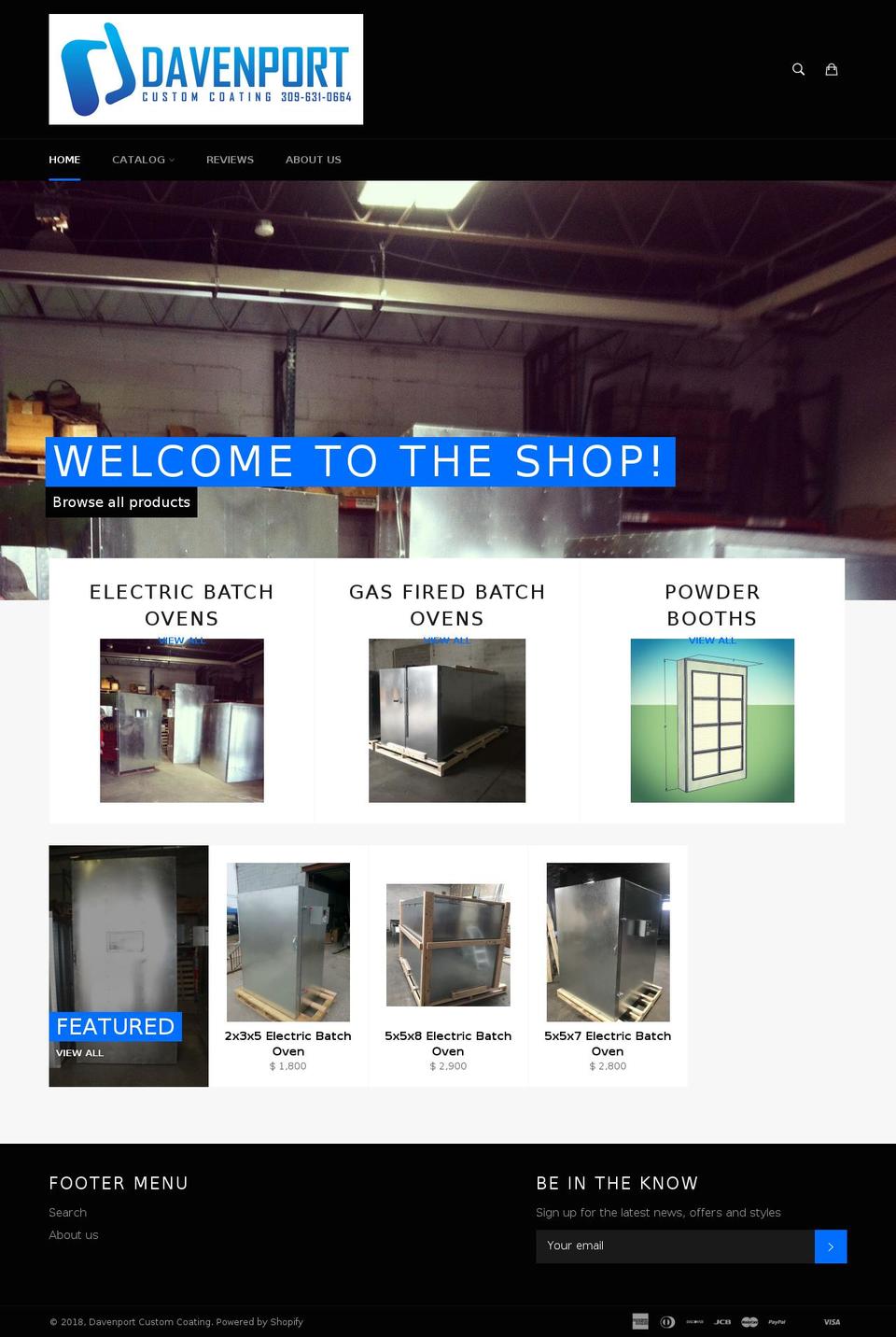 davenportcustomcoating.com shopify website screenshot
