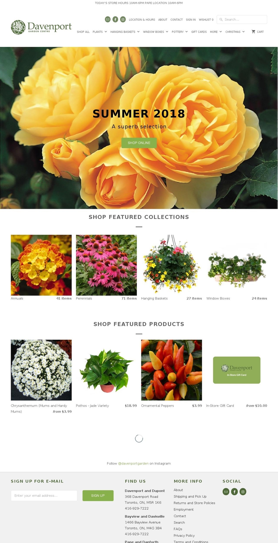 Garden Shopify theme site example davenportgarden.com