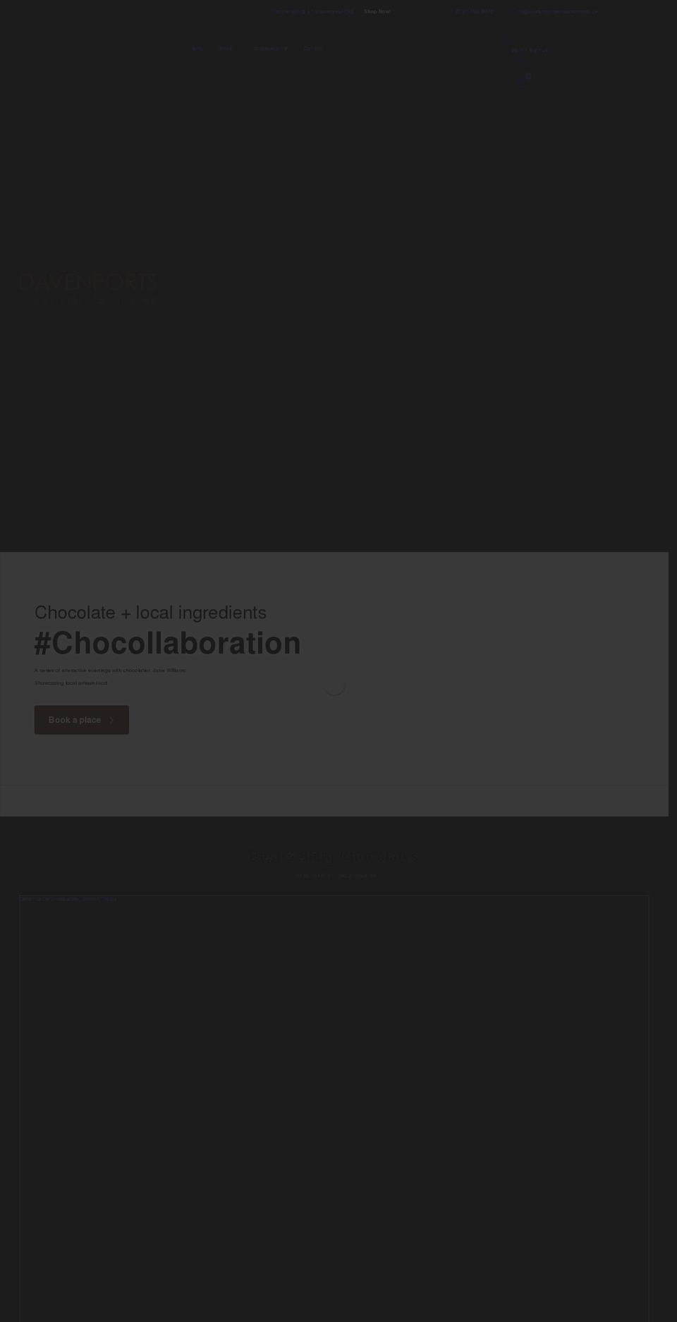 davenportschocolates.co.uk shopify website screenshot