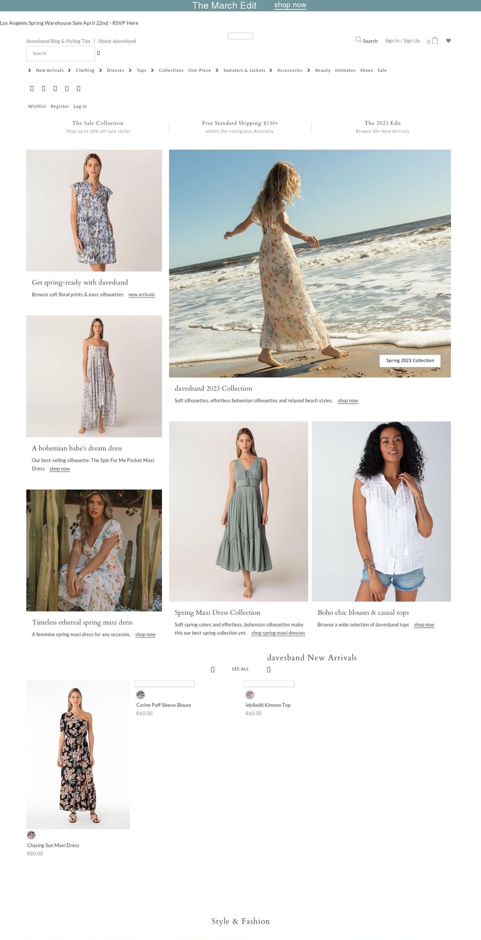 davesband.com — Shopify storefront screenshot