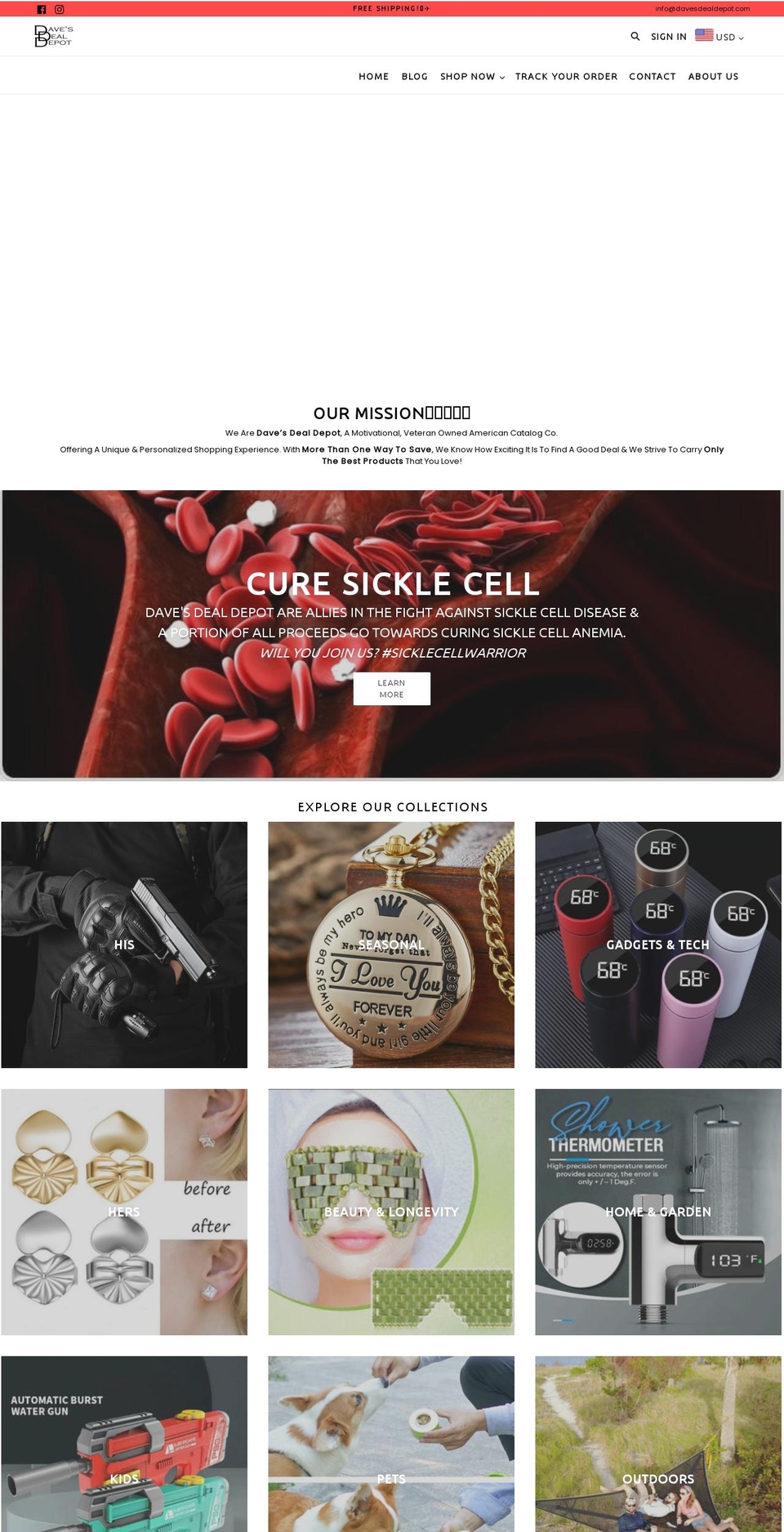 davesdealdepot.com shopify website screenshot