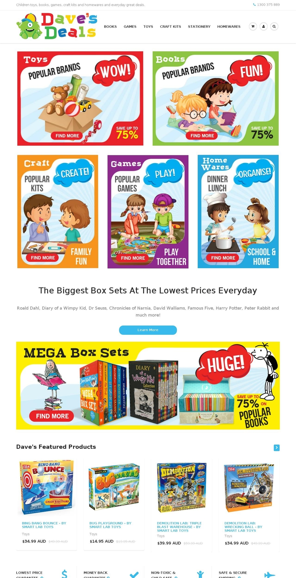 davesdeals.com.au shopify website screenshot