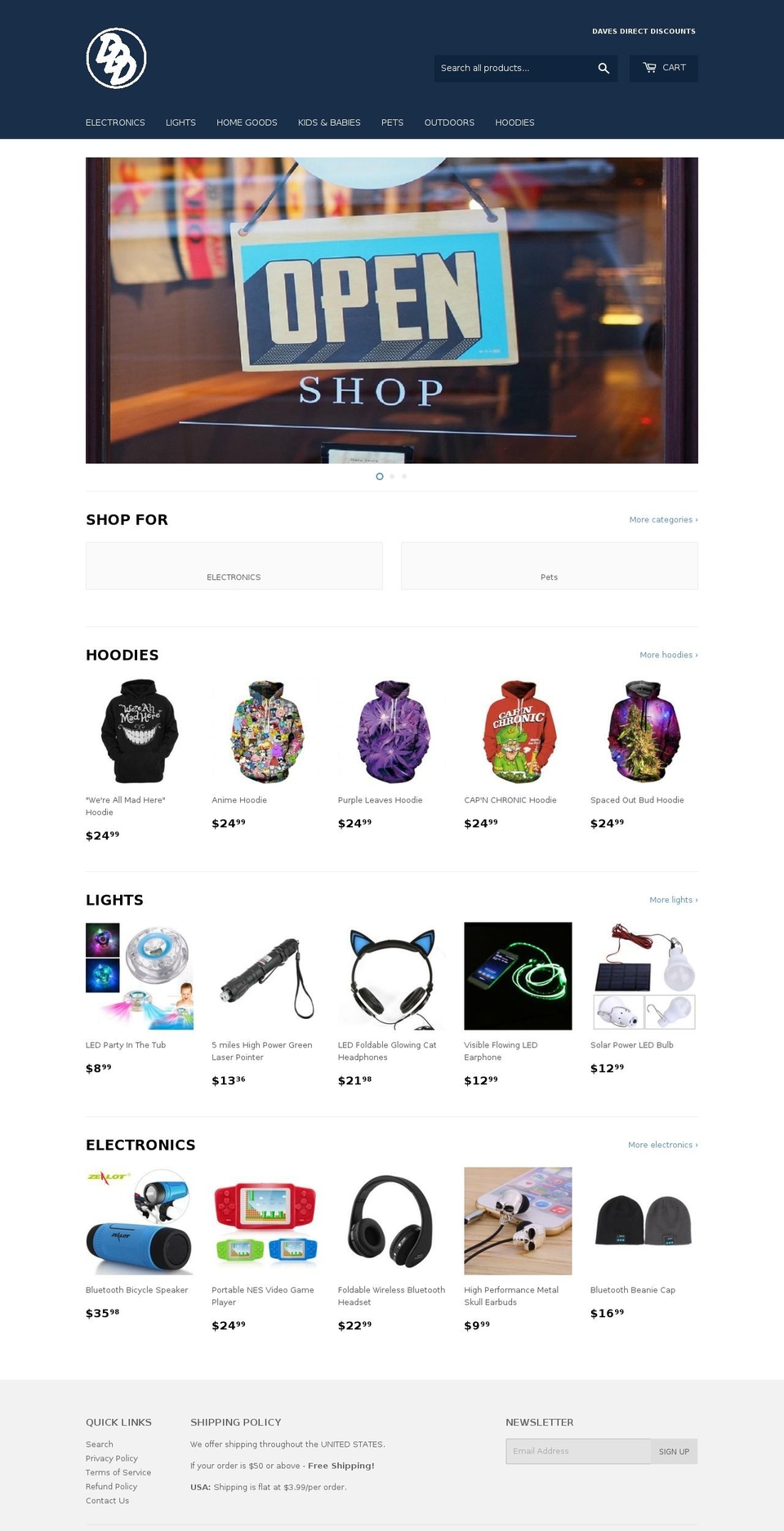 davesdirectdiscounts.com — Shopify storefront screenshot