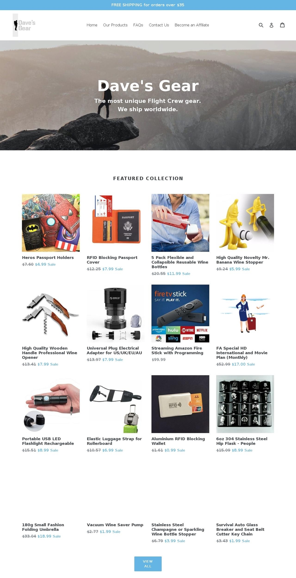 davesgear.com — Shopify storefront screenshot