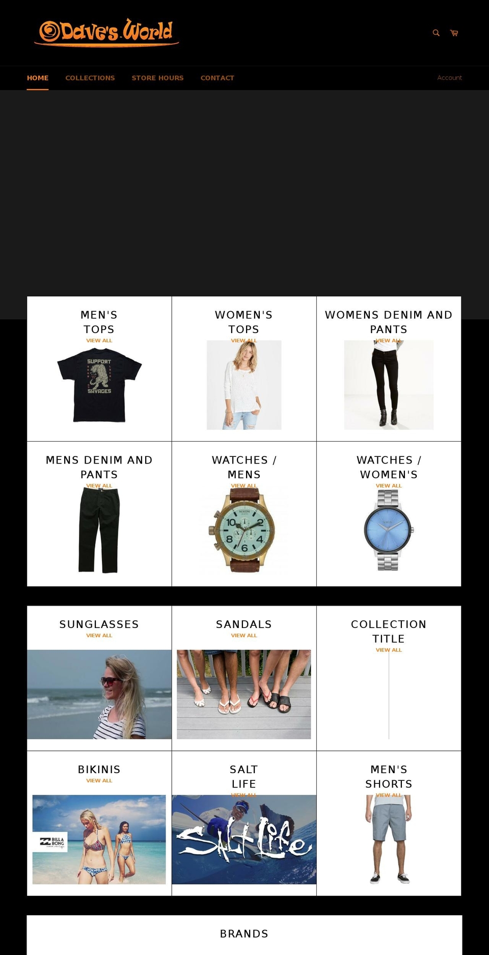 davesworldsurf.com — Shopify storefront screenshot