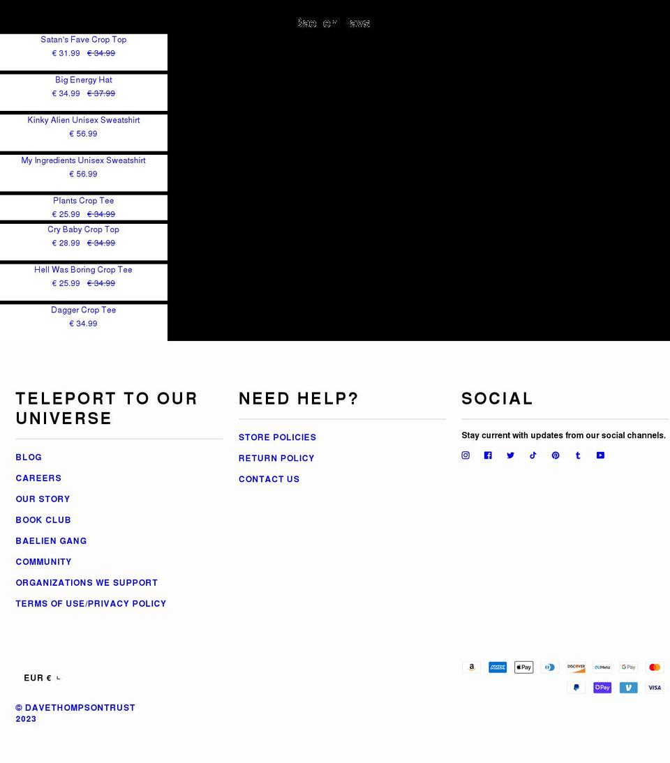 davethompsontrust.com shopify website screenshot