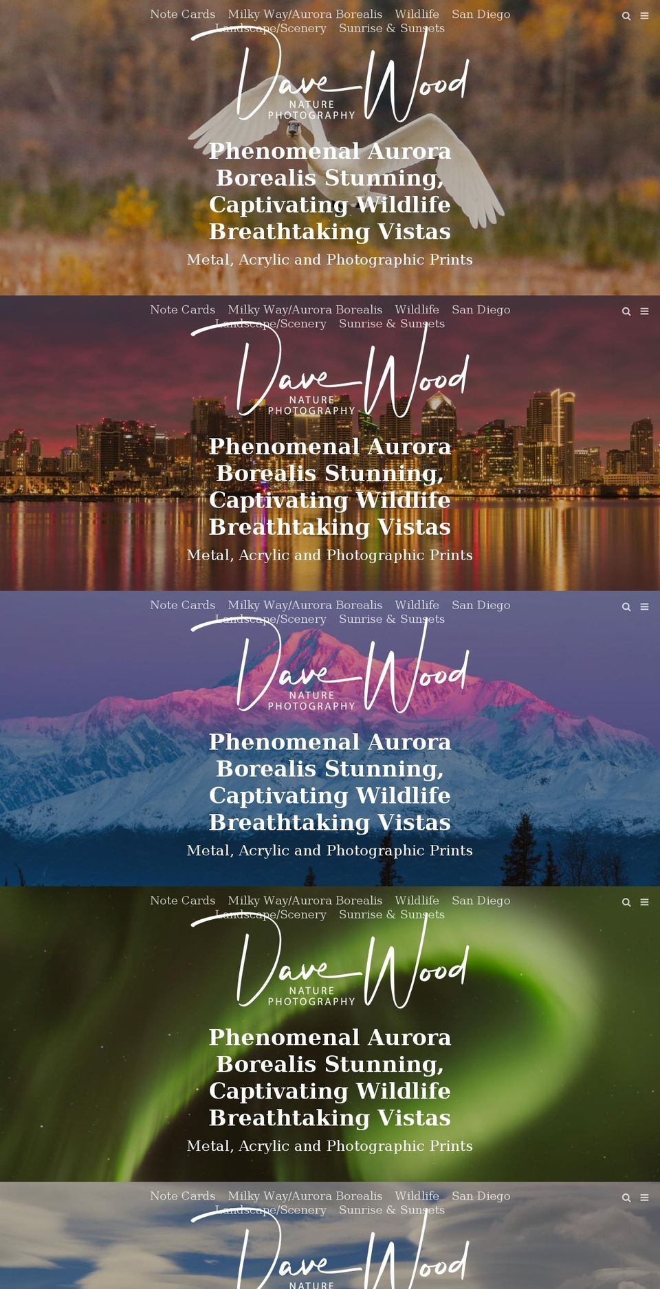 davewoodnaturephotography.com shopify website screenshot
