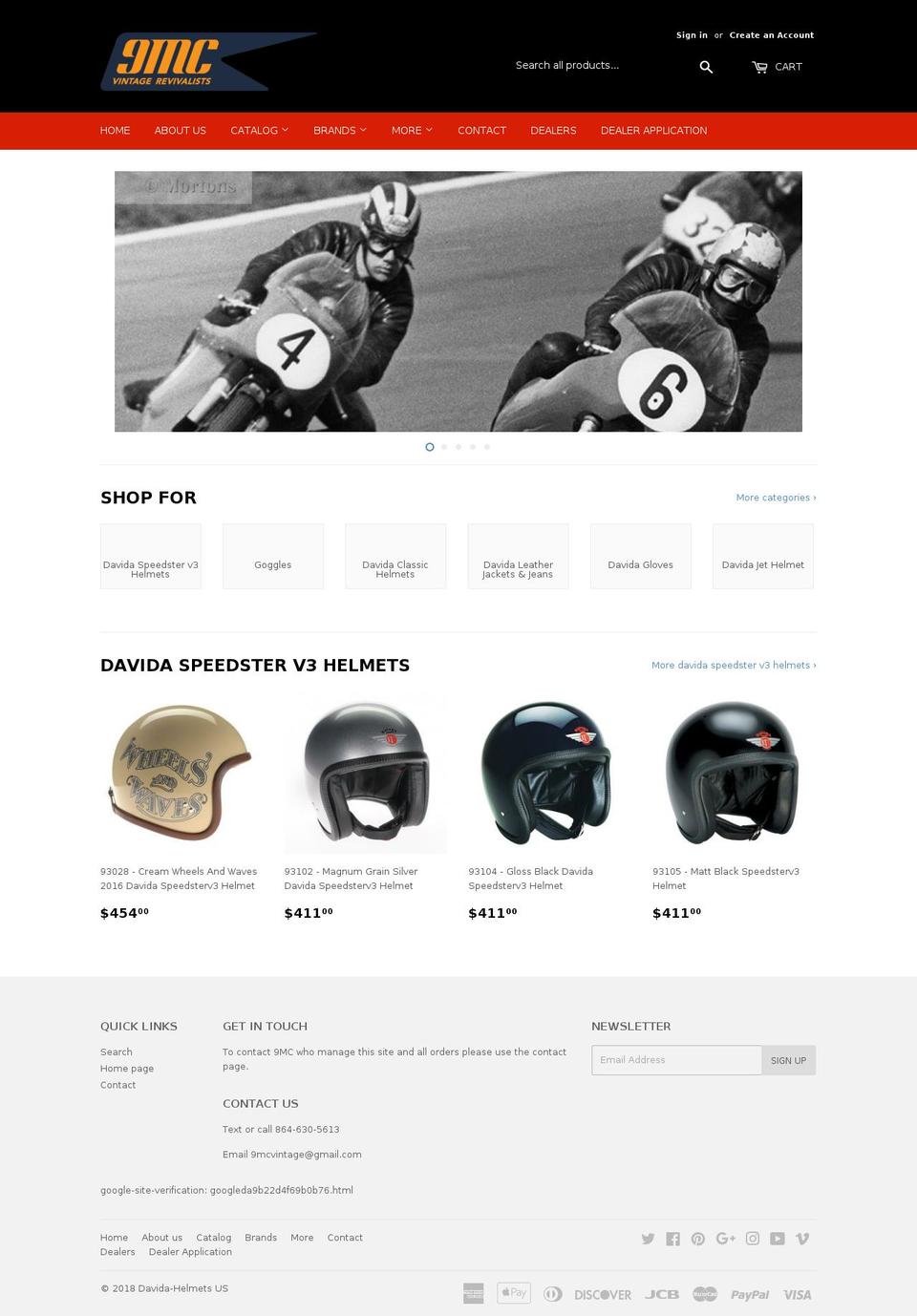davida-helmets.net shopify website screenshot
