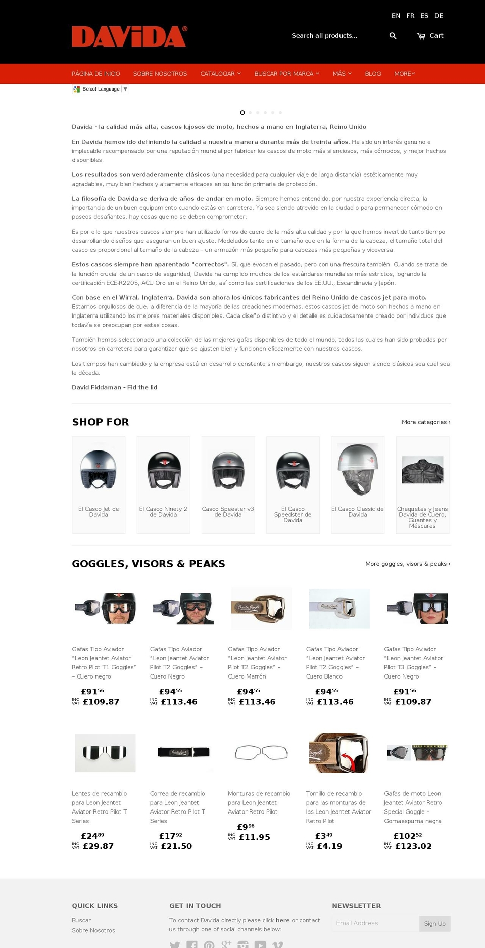Wokiee Shopify theme site example davida.com.es