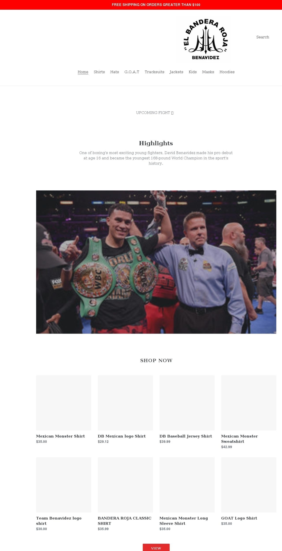 davidbenavidez.shop shopify website screenshot