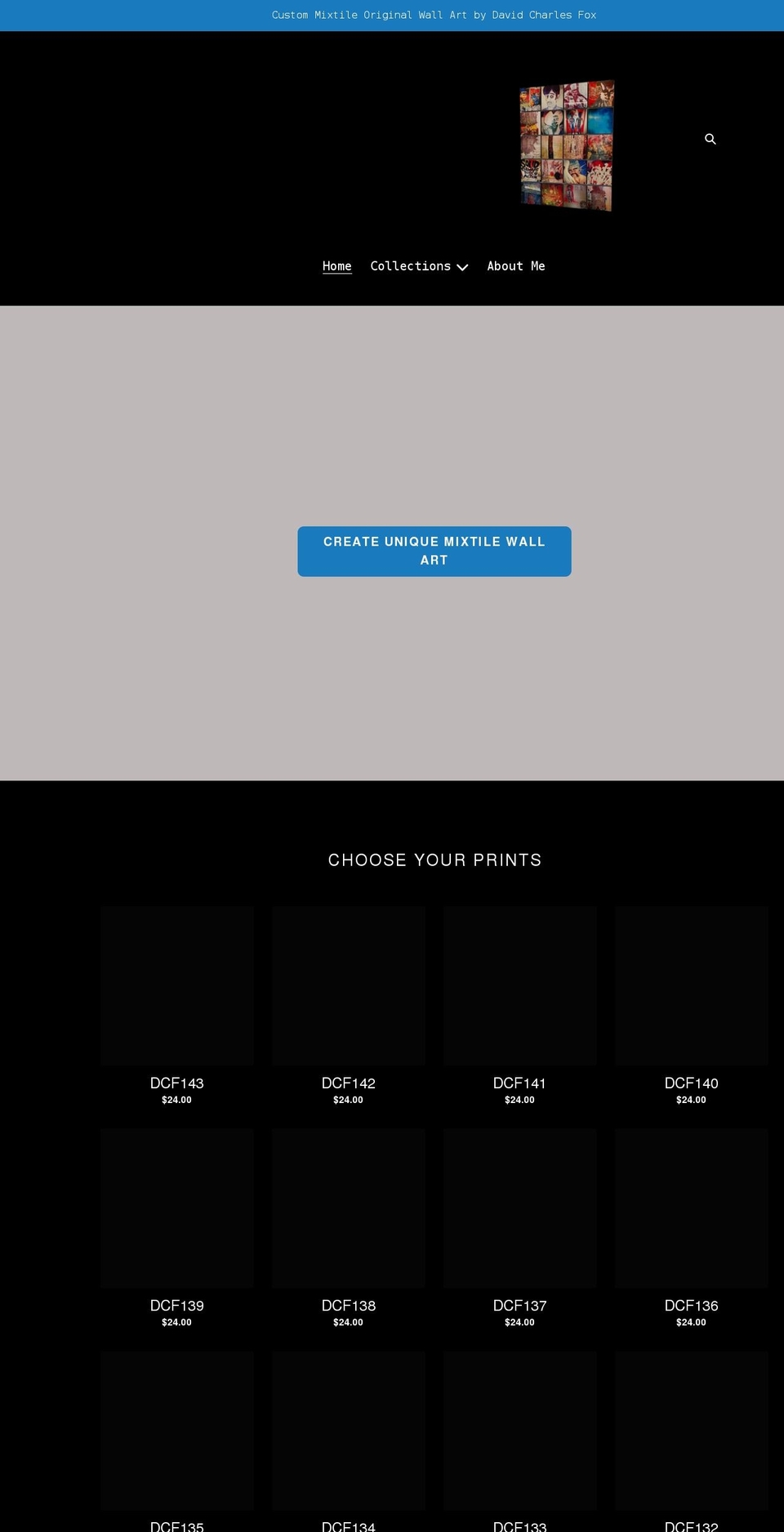 davidcharlesfoxart.com shopify website screenshot