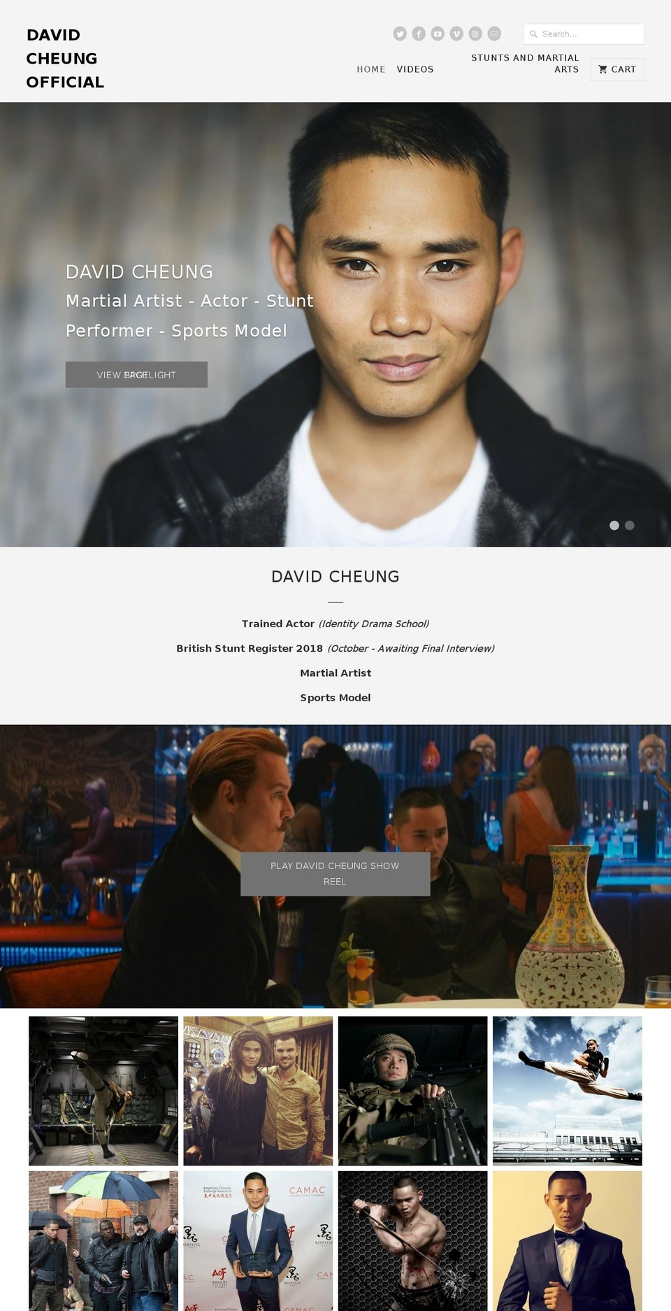 davidcheungofficial.com shopify website screenshot